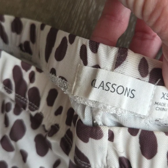 Glassons Animal Print Flare Layered Mesh High Waist Stretchy Pants XS Cow Print - Picture 4 of 12